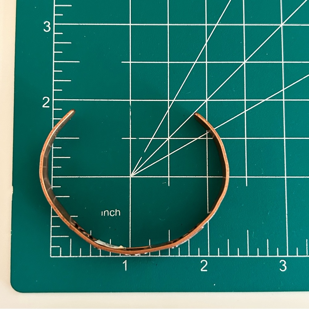 Vintage Wheeler Manufacturing Co. Copper Southwest Cuff Bracelet Signed - Picture 10 of 11